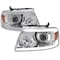 Spec-D Tuning HEADLIGHTS WITH LED BAR CLEAR LENS MATTE BLACK HOUSING, 2PK 2LHP-F15004-G3-GO - alternate 1